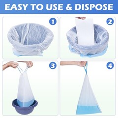 CHMI 150 Pack Commode Liners with Absorbent Pads，150 Disposable Commode Bags and