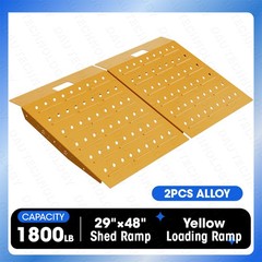 36″ x 48″ Shed Ramps Alloy Loading Dock Ramp for Garages, Barns, ATV 2PCS Yellow