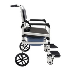 Foldable Shower Chair w/Wheels, Aluminum Alloy Height Adjustable Shower Chair