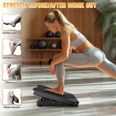 Metal Slant Board Calf Stretcher for 16 x 13.3 x 2 inches, Black
