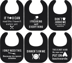 6 Pcs Adult Bibs for Women Men Funny Adult Bibs Washable Waterproof Clothing Pro