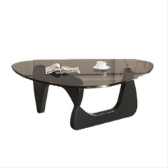 Easysoul Modern Glass Coffee Table 32.68 D X 22.44 W X 15.75 H Abstract Round
