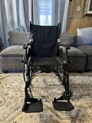 Karman Aluminum Light Wt. Adult Wheelchair Foldable 25 lbs Black LT-980-BK