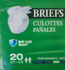 FitRight Ultra Adult Diapers, Disposable Incontinence Briefs, size Med. 32-42 in