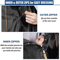 ZHOUMADE Mobility Scooter Rain Cover, 420D Oxford & EVA One Size, Black
