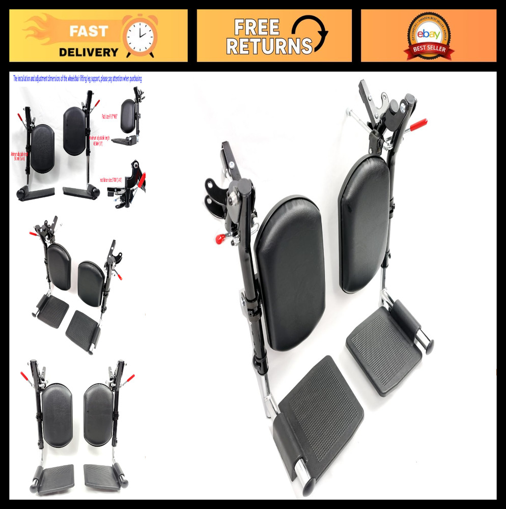 Elevating Wheelchair Leg Rests with Padded Calf Pads & Composite Footplates – Un