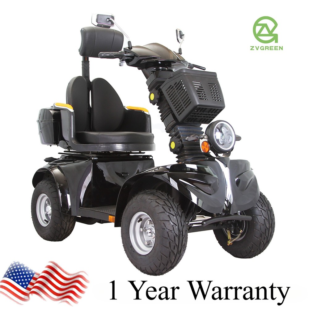 1000W 4 Wheel Heavy Duty Senior Mobility Scooter 60V/20A 500lbs 31 Miles 15MPH