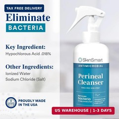 SkinSmart Antimicrobial Perineal Cleanser, Ideal for Incontinence Care and Postp