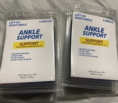 2 OBO Ankle Support Adjustable Foot Wraps Brace FITS RIGHT OR LEFT -Unisex LARGE