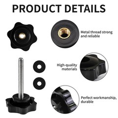 Rawsomes Replacement Arm Knob for Adjustable Height Track, Black