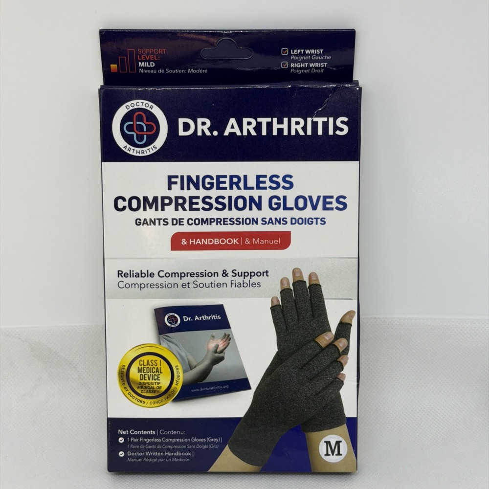 Doctor Developed Arthritis Gloves Fingerless Compression Gloves Medium