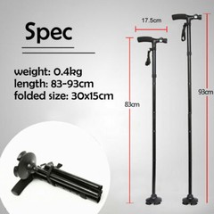 5 Levels Adjustable Height Retractable LED Walking Stick Foldable Walking Cane