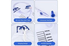 2000Ml Catheter Bags for Men and Women 3 Pack Professional Urinary Drainage Bags
