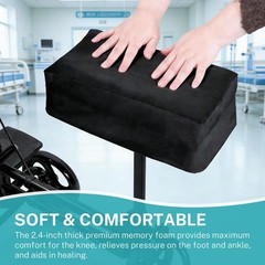 Knee Scooter Pad Cover with 2.6-inch Removable, Highly Resilient Black