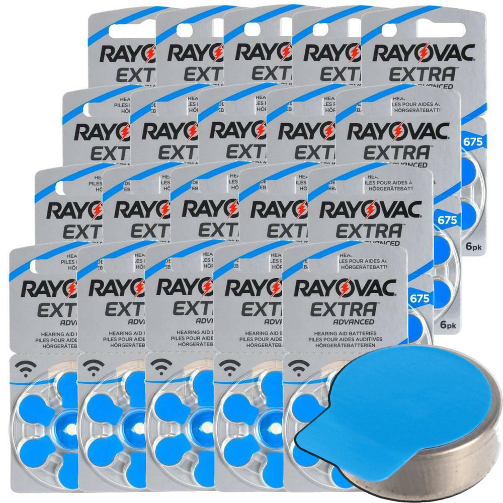 120x Rayovac Extra Advanced Size 675 MF PR44 Hearing Aid Batteries 1.45V