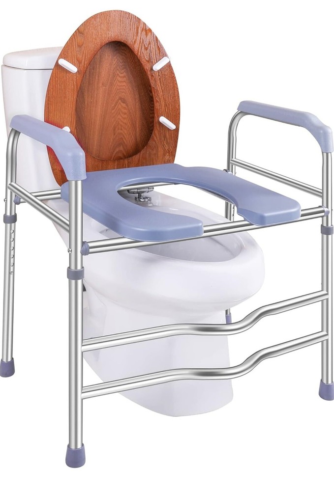 DEEWOOW Raised Toilet Seat w/ Handles 400 lb Elevated Toilet Seat Riser