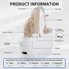 Hearing Aids Hearing Amplifiers for Seniors Rechargeable with Noise Cancelling