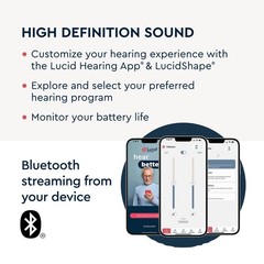 Lucid Hearing Engage Premium OTC Hearing Aids 10076 Bluetooth App-Controlled