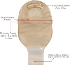 Carbou 21 PCS Ostomy Supplies Colostomy Bags Two Piece Ostomy Bag with Closure 1