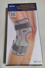 Tynor Functional Knee Support Brace Compression/Stabilization XL Gray Adj D-09
