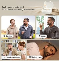 Edifier Mini Hearing Aids, Bluetooth, Rechargeable, Noise Cancellation, 4 Modes,
