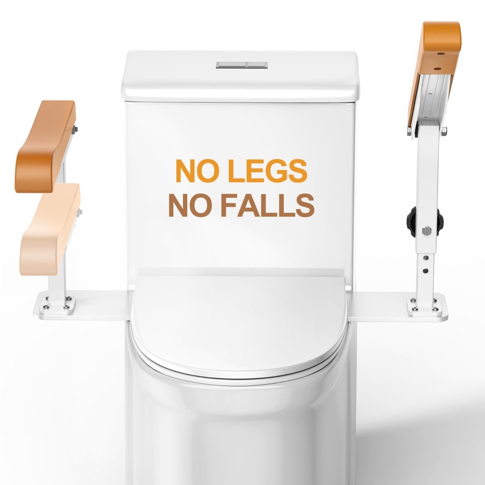 Simple Project 15.7″ Toilet Safety Rails for Seniors, Flipped 90Adjust Heigh Toi