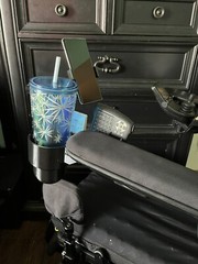 Cup Holder + Phone Holder + Basket Set Designed for Permobil Power Wheelchairs