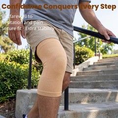 Knee Sleeves, 1 Pair, Could Be Worn Under Medium (1 Pair), 1 Pair Beige