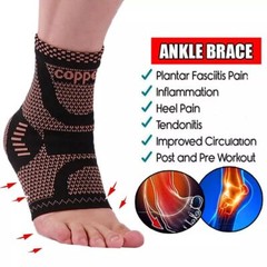 4pcs Copper Ankle Support Compression Strap Achilles Tendon Brace Sprain Sports