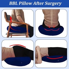 Portable Dark Blue Donut Pillow for Women – Ideal for Butt Surgery Recovery