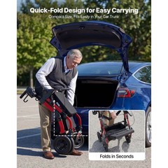 Uimoso 2-in-1 Folding Rollator Walker and Transport Chair with Wheels