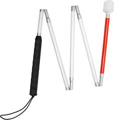 Blind Cane Stick Reflective Red White Foldable Walking Baston for Visually