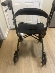 Drive F-22 4-Wheel Rollator Walker w/ Seat, Handbrakes, Bag Foldable Black/Gray