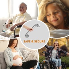 Stainless Steel Shower Grab Bar Heavy Duty Wall Mount Safety Rail for Bathroom