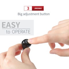 Pair of Hearing Amplifiers Rechargeable Black with USB Cable For The Elderly US
