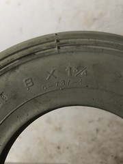 single Pneumatic Treaded Tire, 8″ X 1 3/4″ (200×44), Light Gray # 163-107