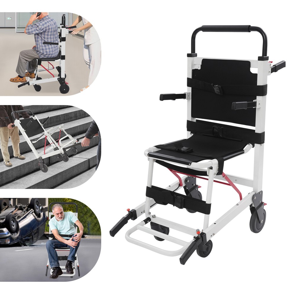 EMS Mobility Transport Chair w/6″ Wheels – No Assembly, 400lbs Aircraft Aluminum