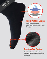 YOKEEP Diabetic Socks for Women & Men Extra Wide, 2 X-Large, A-black-2pairs