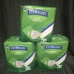 2 New 1 Open Package Fit Right Briefs Disposable Underwear 3XL 65-84″ Waist 34ct