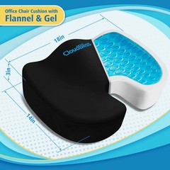 CloudBliss Gel Seat Cushion – Cooling Enhanced Memory Foam Large, Black