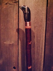 walking stick ELK HOOVE HANDLE red birch wood shaft custom made in the USA NEW