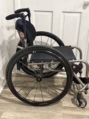 TiLite Manual Wheelchair 4-Wheel Gray Frame Black Seat w/ Spinergy Wheels