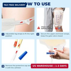 10 Pack Urine Drainage Bags with Adjustable Straps,Anti-Reflux Valve,750ML | T T