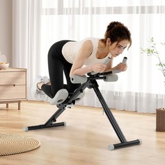 Adjustable Abdominal Trainer with Elbow Support Knee Protection and LCD Monitor