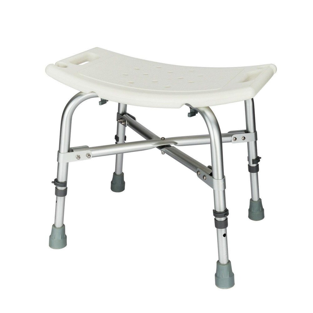 Adjustable Medical Shower Chair Height Bath Stool Tub Seat Plastic and Aluminum