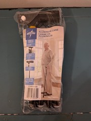 Medline Folding Aluminum Cane Black #MDS86430W 250lb Adjustable Height (2 Pack)
