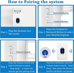 Wireless caregiver pager 2 chimes and 2 call buttons + FREE SHIPPING