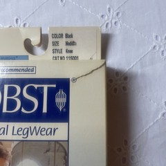 Jobst Mens Knee High Sock 15-20mmHg Compression Black Medium New Old Stock Vtg