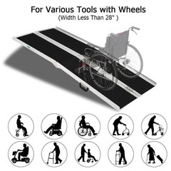 6FT Folding Wheelchair Ramp Aluminum Portable Medical Mobility Threshold