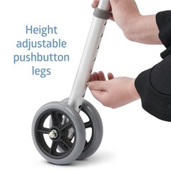 Medline Upright Walker with 5” Dual Wheels, Forearm Armrests 300 lb capacity